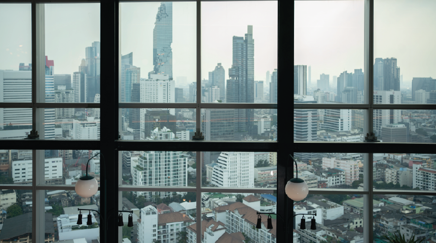 emf window film in city office